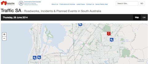 南澳交通局的路况信息网站